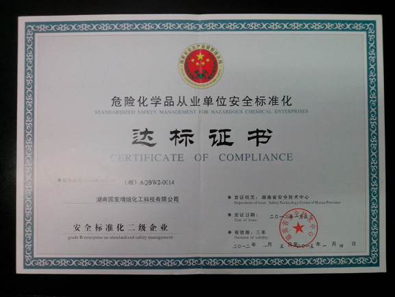 Standard-meeting certification